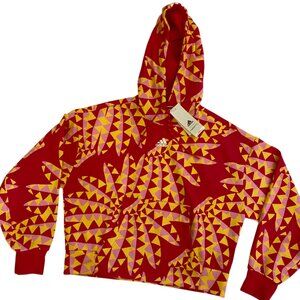 Adidas Women’s Farm Hoodie NWT Red Yellow Pink Geometric Pattern
